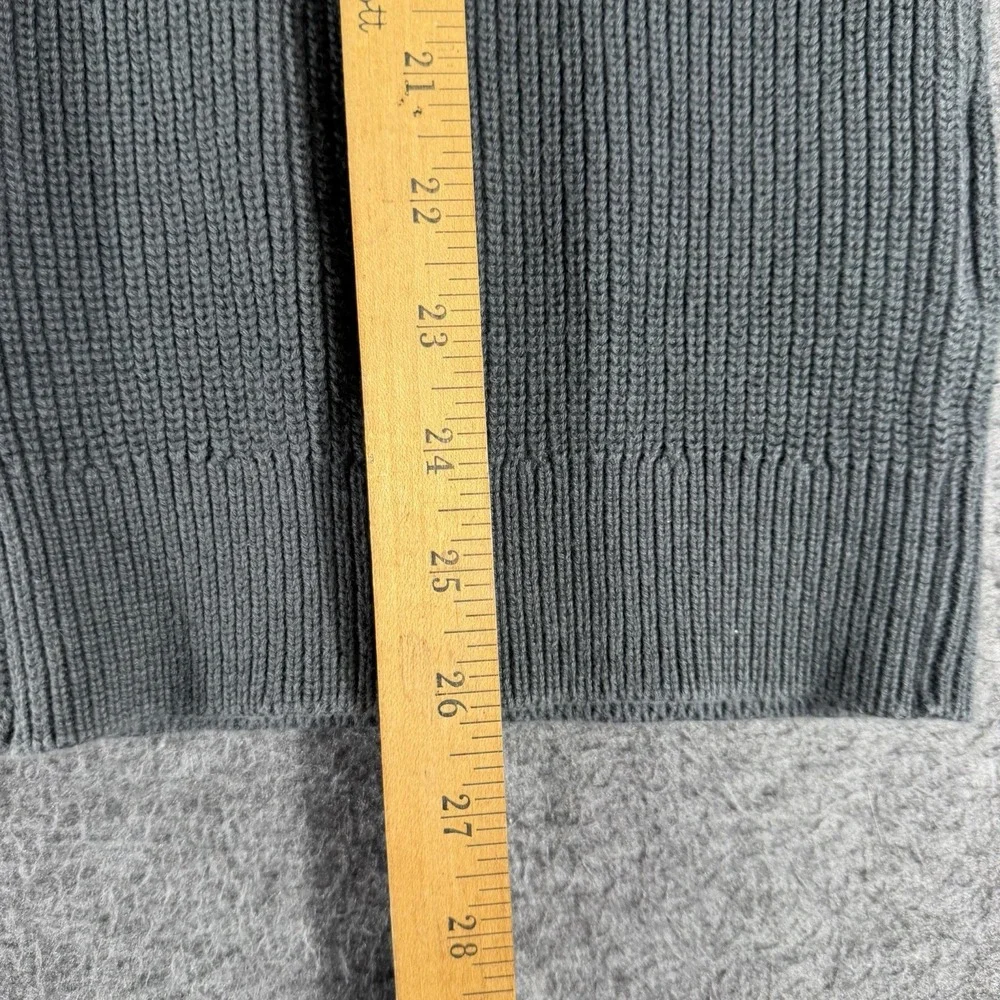 Men's Cardigan Sweater Shawl Collar Fisherman Gray Ribbed Knit Grandpacore SZ L